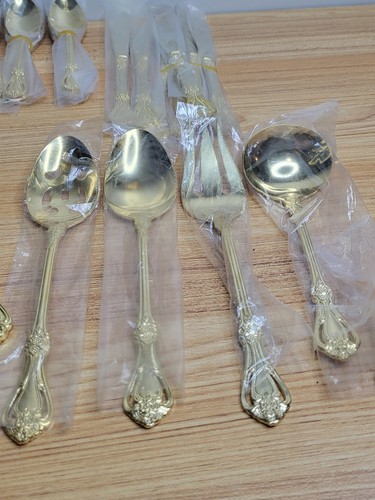 Rogers Gold Plated Enchanted Rose Silverware Flatware Stainless Korea - Picture 9 of 9
