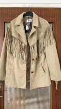 Neu Kunst Lederjacke Mit Fransen S M L