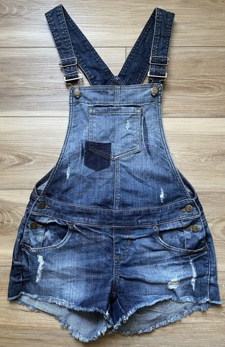 Mono corto Guess Paulette denim desgastado para mujer talla S - Imagen 1 de 20