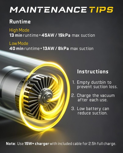 Slim V8 APEX Car Vacuum, 4-in-1 Portable Mini Cordless Vacuum with 19000pa Su... - Picture 3 of 9