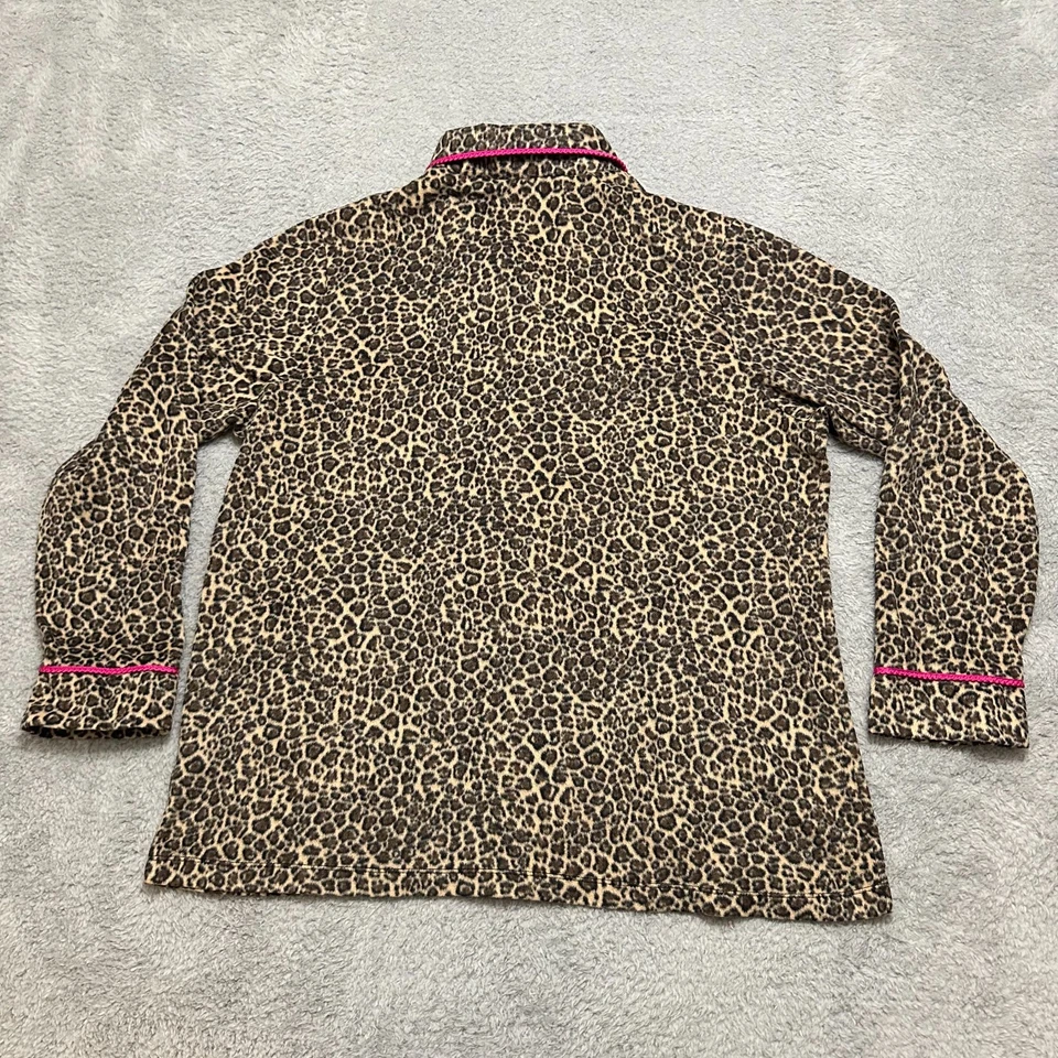 Conjunto de pijama ANNE KLEIN 3/4 manga cropped estampa de leopardo acabamento rosa algodão tamanho XL - Imagem 2 de 4