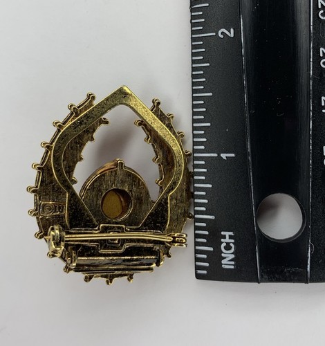 Vintage Signed ART Brooch Clip Combo Horseshoe Red Cabochon Arthur Pepper - Picture 10 of 11