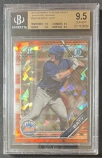 2019 Bowman Chrome Draft Sapphire Orange Brett Baty RC BGS 9.5 True Gem Mets /25