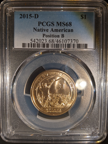 2015-d PCGS MS-68 Sacagawea Native American Dollar Mohawk Iron Workers Pos B