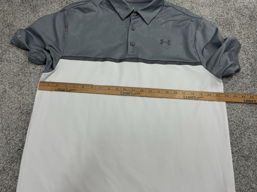 Under Armour Polo ColdBlack Heatgear Grigio Stampa Geometrica Golf Lavoro Uomo L - Foto 6 di 7