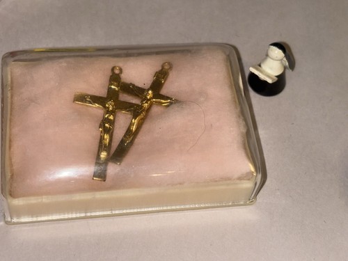 Vintage gemischtes kleines Set: Miniatur Bone China, Schmuck, religiöse & Ei-Anhänger, k - Bild 7 von 20