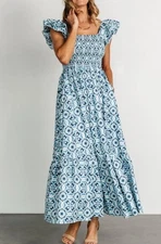 Baltic Born Zoey Smocked Maxi Dress Size XL