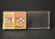 Vtg♤U.S. Playing Card Company/Champion♡Playing Cards◇Flowers Oranges♧2 Decks NEW