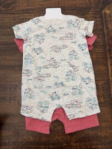 Carter's Baby Boy's 2 Piece Short Sleeve Romper Set Animal Driver 18 Months - Picture 2 of 10