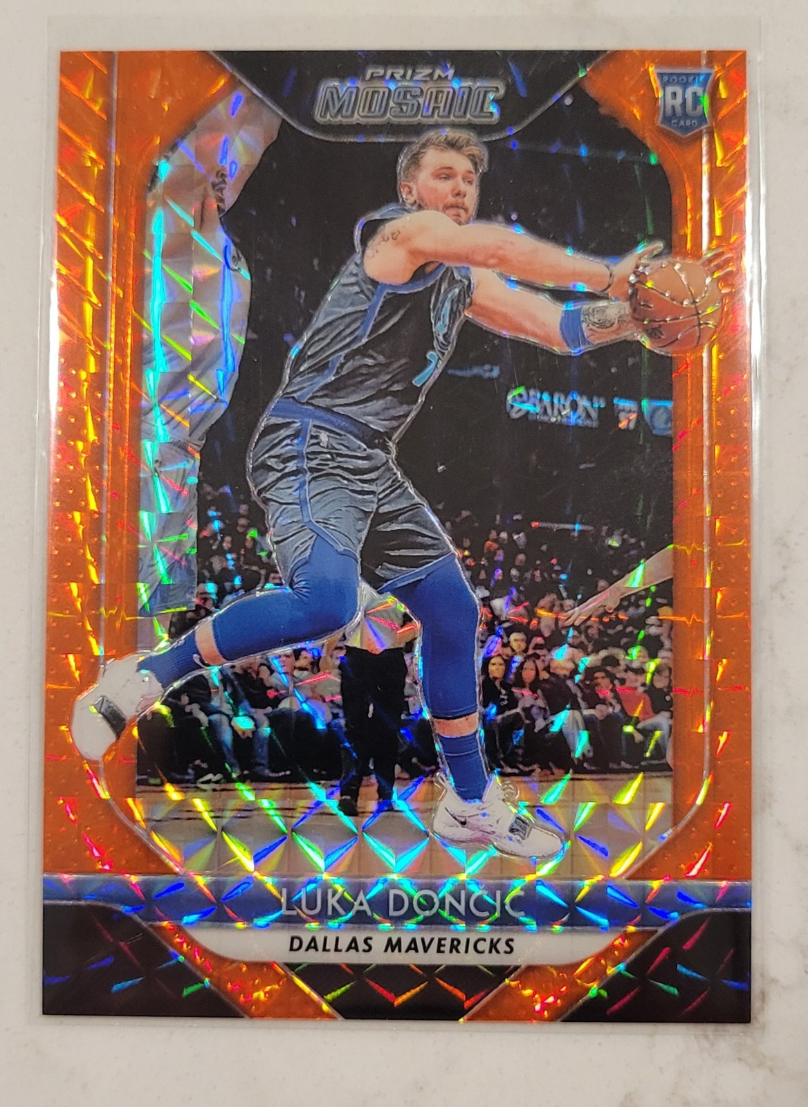 2018 Luka Doncic Prizm Mosaic Orange Prizm /99