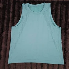 Lululemon Athletica Women Teal Perforated Athletic Tank Top Size Medium