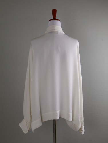 Polo Ralph Lauren 188 $ einfarbig elfenbeinfarben 100 % Maulbeerseide Muschi Schleife Top Größe Small - Bild 4 von 6