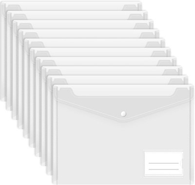 Smarpau A4 Kunststoff Brieftaschen, 10er Pack Klarsichtordner Kunststoff Aktenordner Dokument