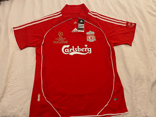 adidas Liverpool FC Red/White Soccer Jersey UCL Final 2007 Size L