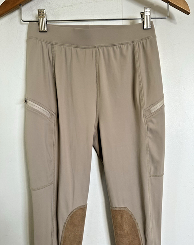 WILLIT Tan Riding Tights Girls Large Knee Patch Breeches Tights - Picture 2 of 8