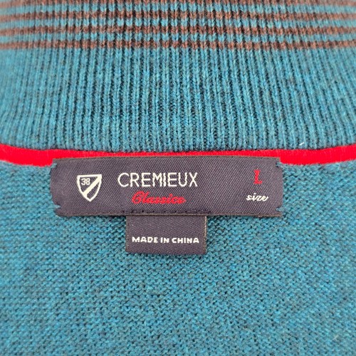 Suéter Pullover Cremieux Classics 1/4 Cremallera Talla L Azul Manga Larga Azul Cachemira - Imagen 4 de 7