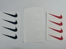 Iron On Swoosh Sport Logo Black White Red 2" 3" Fitness Casual Clothing Apparel