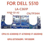 LA-C361P For DELL Precision 5510 Motherboard CPU: I5 I7 -6TH GPU:GTX960M M1000M