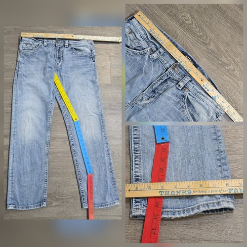 Silver Eddie Jeans Blue Relaxed Fit Tapered Faded Light Wash Whiskered Men 34x32 - Picture 17 of 19
