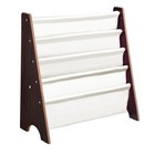 Kids Book Shelf Sling Storage Rack Organizer Walnut Bookcase Display Holder