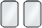Double Radius Matte Black 24" x 36 1/4" Wall Mirrors Set of 2