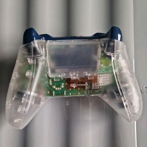 Microsoft Xbox Controller Custom Clear & Blue Amazing condition Genuine Original - Picture 5 of 9