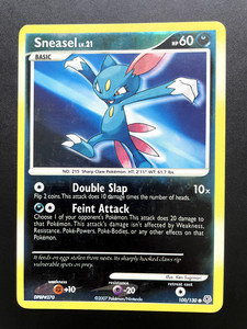 Pokémon TCG Sneasel Diamond & Pearl 100/130 Reverse Holo Common LP