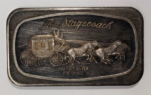 The Stagecoach 1 oz .999 Vintage Silver Bar - A909