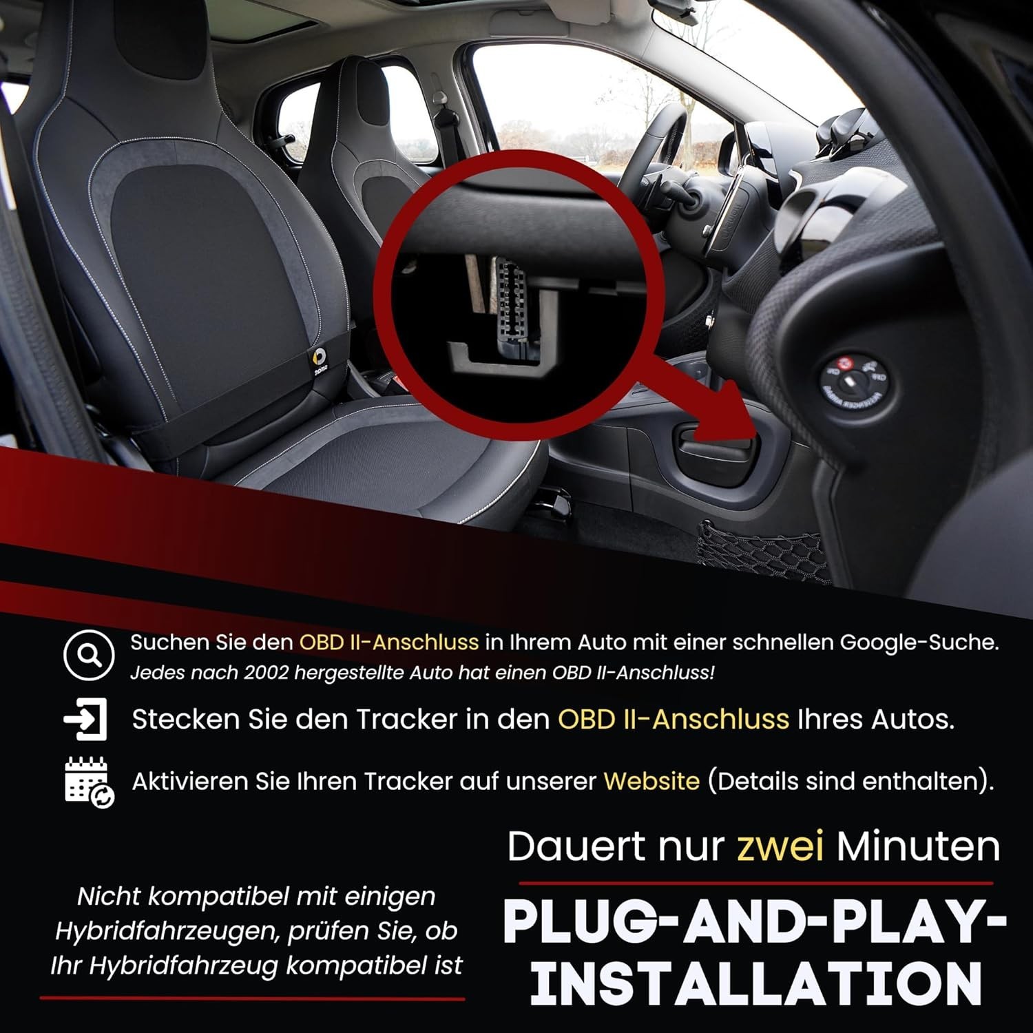 SafeTag-Stecker OBD-2 II-Selbstinstallation GPS-Tracker Auto Echtzeit-Tracking
