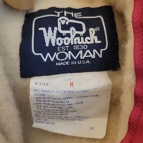 VTG Woolrich Coat Womens Medium Wool Blend Lined Hood Barn Chore Pocket Jacket - Picture 7 of 9