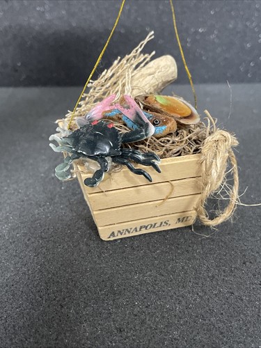 Annapolis Maryland Adorno de Navidad Diorama Cangrejo, Peces, Conchas - Imagen 5 de 18