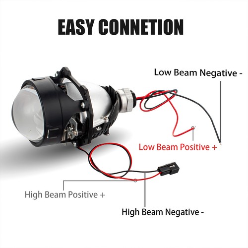90W 3.0'' BI LED Projector Lens LED Angel Eyes Shrouds Retrofit Headlight DRL - Picture 6 of 10