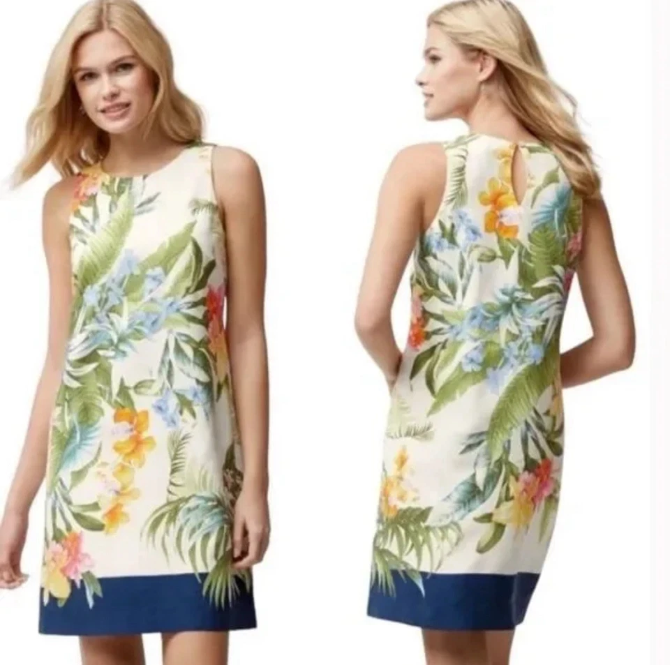 Tommy Bahama Madeira Blooms Heritage Silk tropical shift dress -Large - Image 2 of 4