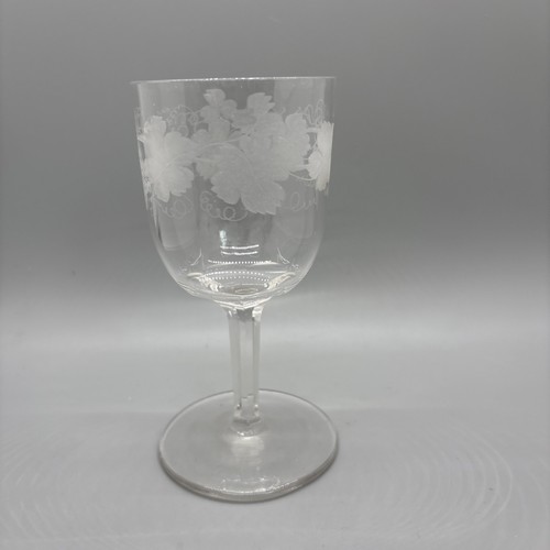 Early Gunderson Pairpoint Uvas 5" Copa de Vino Grabada Vástago Panelado B - Imagen 4 de 12