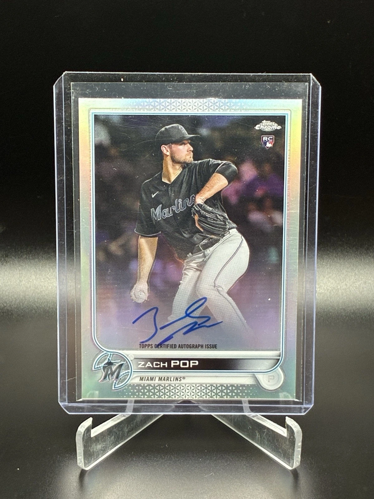 2022 Topps Chrome ZACH POP Refractor Auto Autograph Rookie Card RC /499 Marlins
