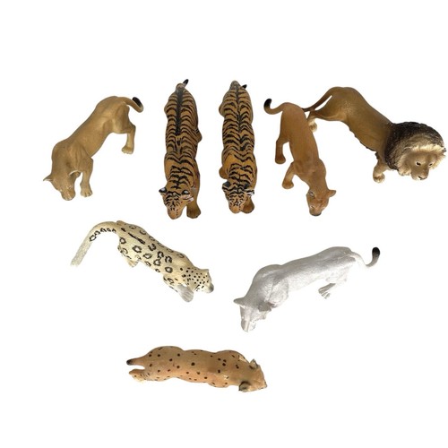 Schleich Lion Tiger Cougar Lynx Snow Leopard Lioness Cats Set Of 8 - Picture 2 of 7