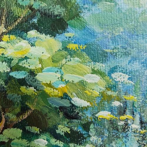 Vintage Impressionist Oil Painting On Canvas Cottage Garden Signed Framed - Picture 16 of 22