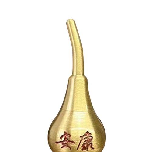 Copper 2.8inch Gourd Figurine Feng Shui Decoration Table Adornment Mini Fortune - Picture 2 of 7