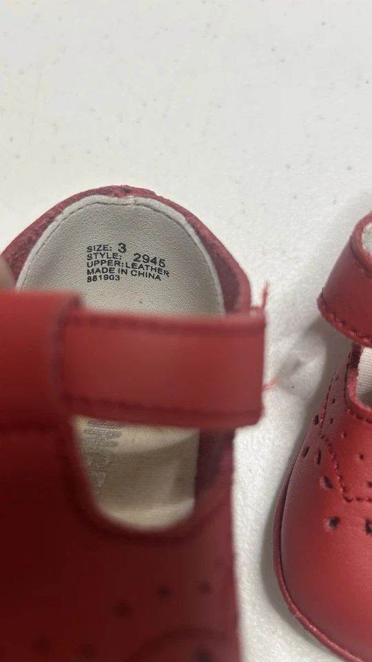 Sandalias Angel Talla 4 Cuero Rojo Transpirable Niños Pequeños (0906) Foto 2 de 4