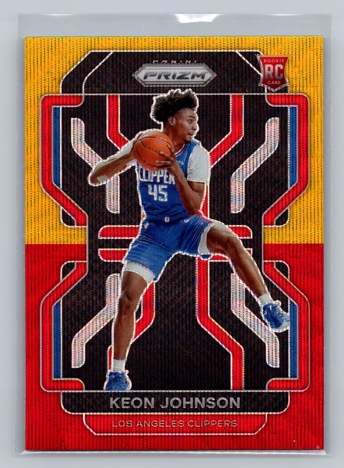 2021-22 Panini Prizm Keon Johnson Red and Gold Wave Rookie #326 SSP