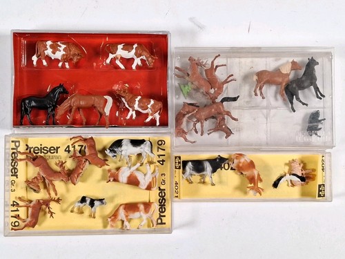 11x PREISER Box/OVP Tiere Kühe Pferde Traktor Konvolut 1:87 Sammlung Handbemalt - Picture 3 of 5