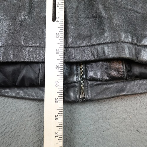 Giacca pelle Columbia vintage uomo grande nera full zip trapuntata foderata - Foto 11 di 11