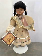 Rare!- Native American Series Doll Precious Flower Nez Pierce Maiden Tags/Stand