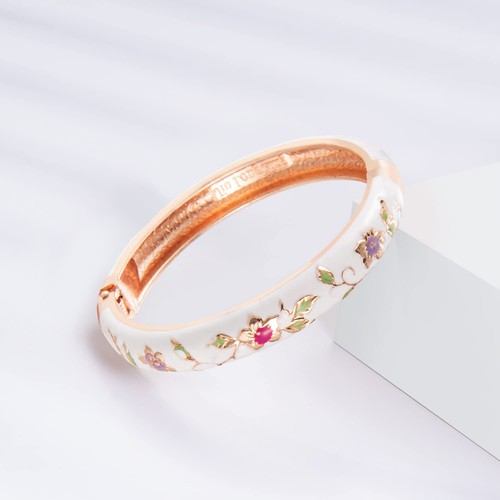 Vintage Bracelet Colorful Cloisonne Women Hinged Bangles Enameled Bracelets J... - Picture 2 of 6