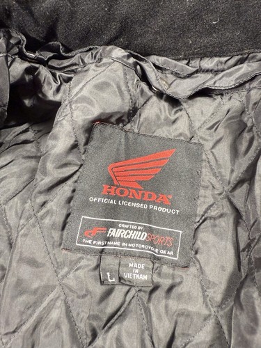 VTG Honda Jacket Mens L Goldwing Motorcycle Quilted Puffer Coat Racing Grunge - Picture 13 of 17