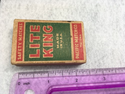 Vintage, Pacific Match Company, Tacoma, Lite King, Safety Matches, matchbox - Picture 6 of 7