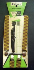 Vintage DeLuxe SUSPENDERS Brown  Yellow Size 8 -10 Weight 54 to 71 Pounds Card