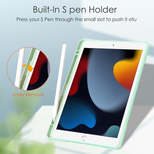 Funda inteligente transparente con soporte para lápices de cuero tipo folio para Apple iPad - Imagen 31 de 73