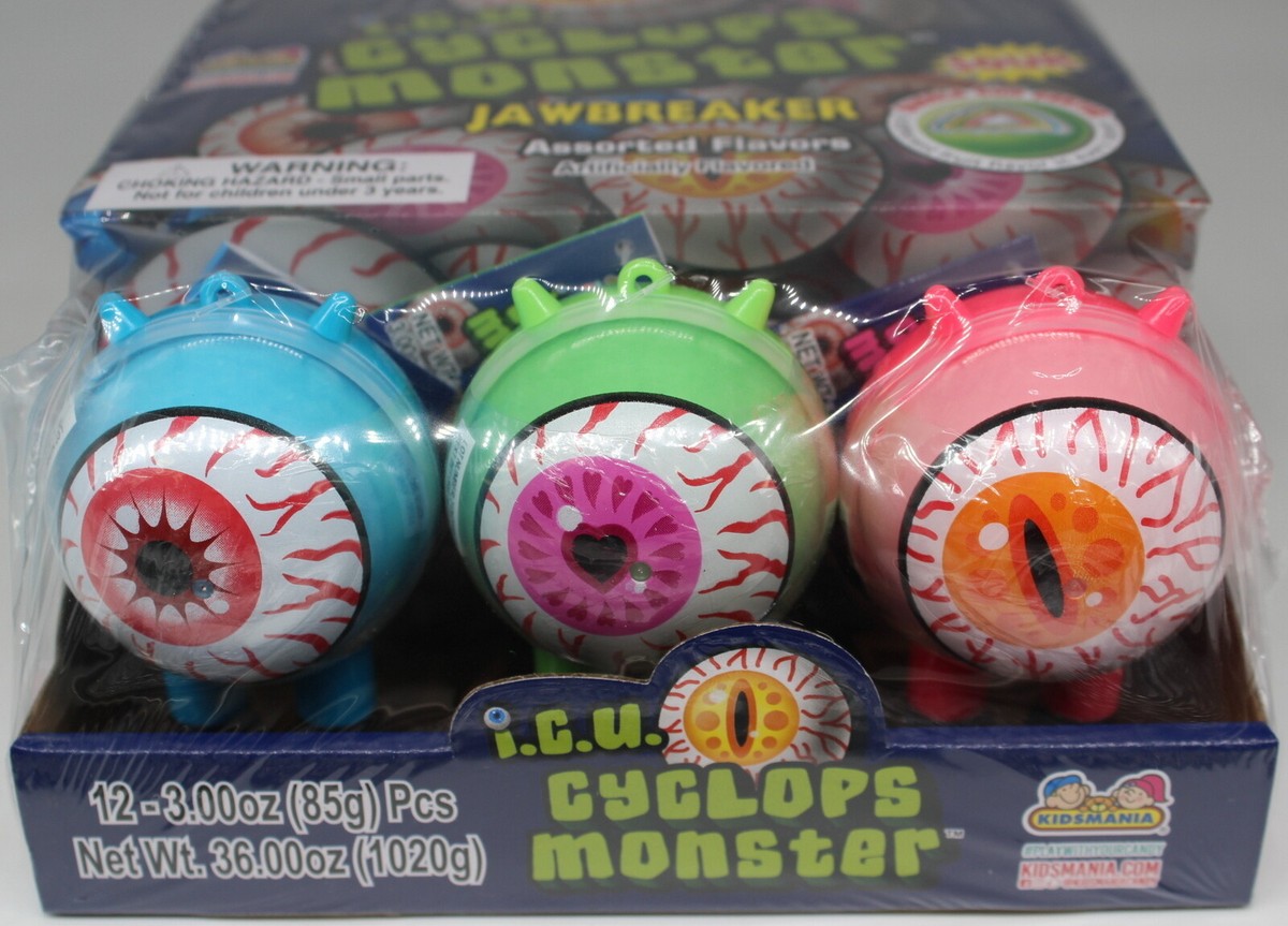 Kidsmania ICU Cyclops Monster Sour Jawbreaker Candy 12 Count