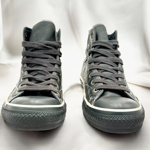 Converse Chuck Taylor All-Star Black Leather Hi-Top Sneakers 1J854 - Men’s Sz 7 - Picture 7 of 13